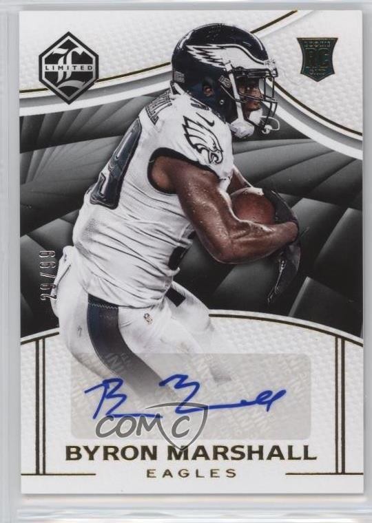 2016 Panini Limited Rookie Auto 29/99 Byron Marshall #158 Rookie Auto RC z5b