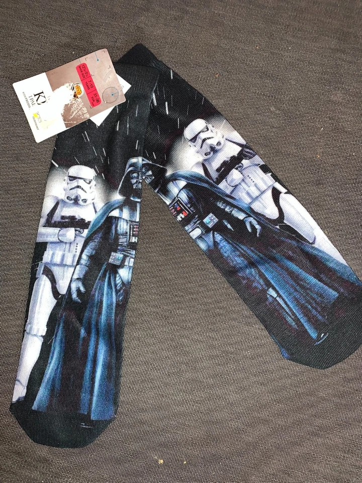 MARKS & SPENCER M&S Socks 'Star Wars' Darth Vader 1 Pr UK 12.5-3.5 EU 31-36.5 Grey Mix BNWT