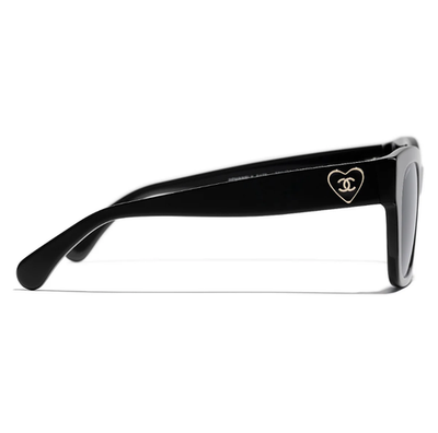 NEW CHANEL 5478 SQUARE HEART SUNGLASSES BLACK & GOLD 501/S4! SHIPS