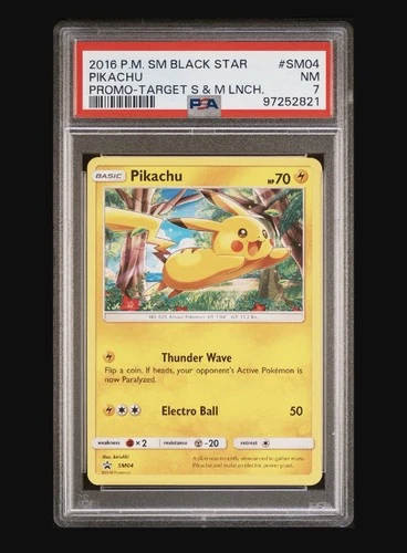 Pokemon TCG 2016 Pikachu SM04 Sun & Moon Black Star Promo Target PSA 7