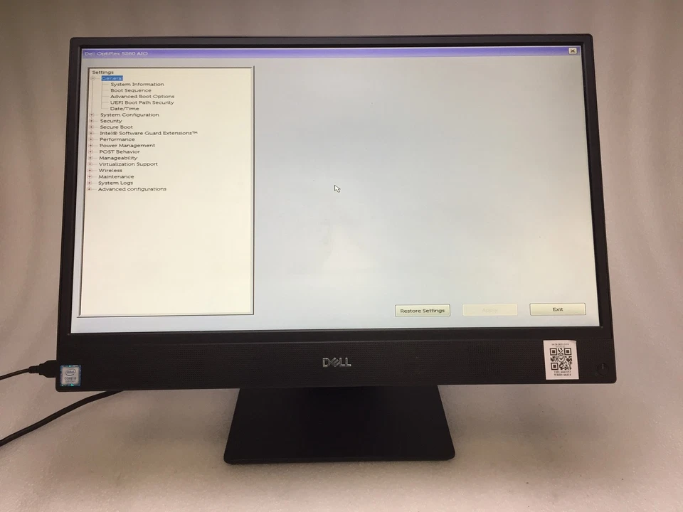 Dell OptiPlex 5260 AIO 22" Core i3-8100 3.6GHz 8GB RAM 256GB SSD NO OS Good - Image 2 of 4