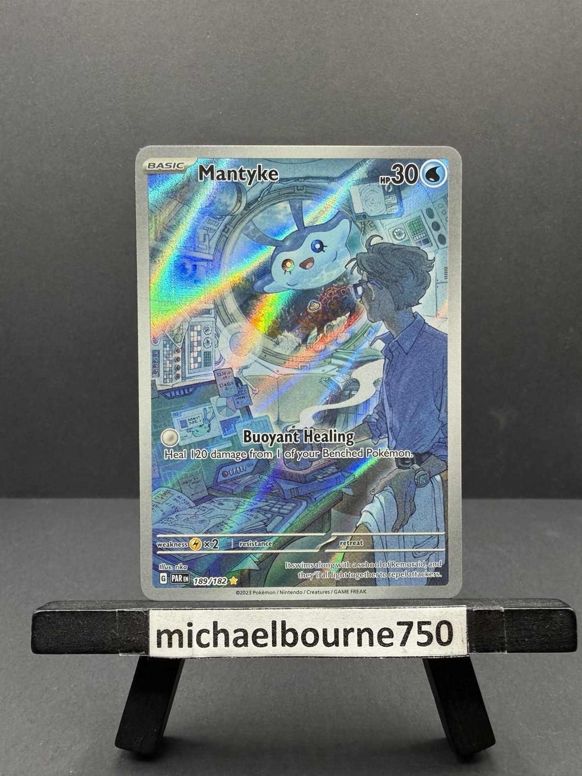 Mantyke - 189/182 Pokemon Illustration Rare SV04: Paradox Rift Card NM