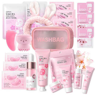 Sakura Gesichtspflege Skincare Set- Beauty Set Mädchen Japan Sakura Skin Care, C