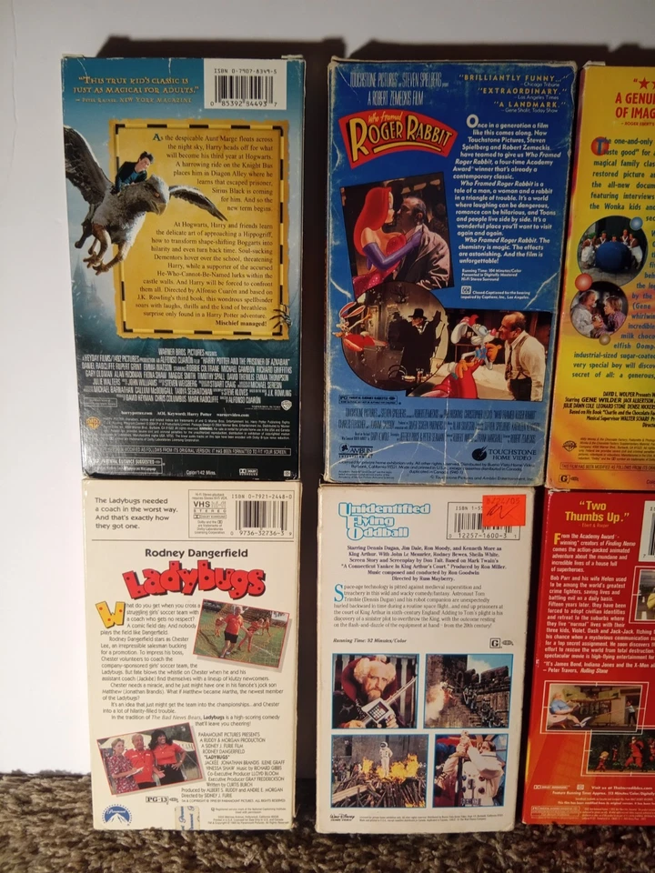 Kids Movie VHS Tape Lot Of 9 Ladybugs Willy Wonka Harry Potter  - Image 4 of 4