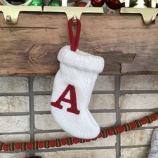 Letter A Knit Monogram Mini Stocking White Wondershop Holiday Target 8"