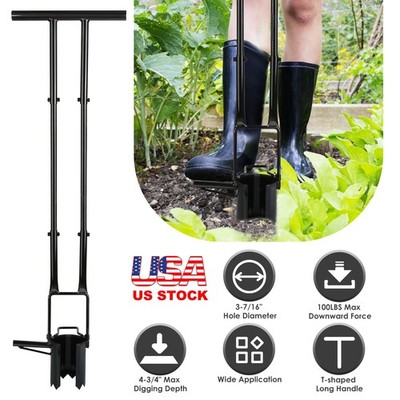 Bulb Planter Tool Long Handle Gardening Bulb Planter Dual Pedal Digging Portable