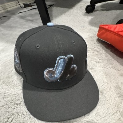 New Era Montreal Expos MLB 59FIFTY Cap Black Light Blue Size 7 1/8