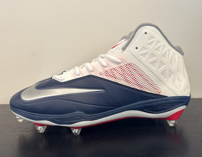 Size 12.5 Nike Zoom Code Elite Detachable Football Cleats White/Navy/Red 620501