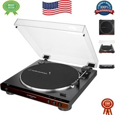 Stylish Brown/Black Turntable - Fully Automatic with Anti-Resonance Platter