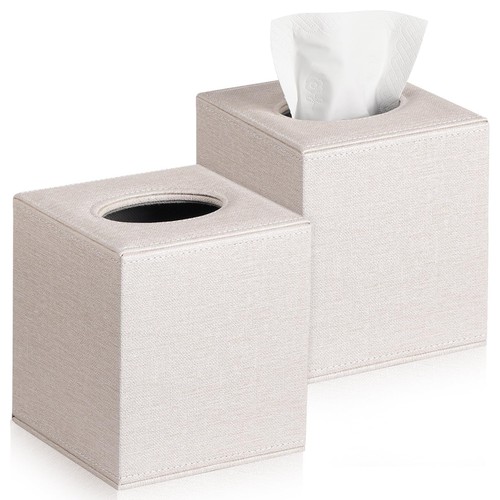 Tissue Box Packet VZZNN 2 Pack Tissue Box Cover Square - Modern Cube Tissue Holder with ...