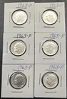 1963 P  Roosevelt Dimes Lot Of 6 Brilliant Uncirculated