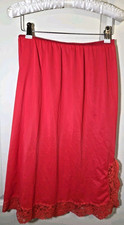 VTG Half Slip Skirt Floral Lace Pillow Tab Red Sz Medium "Like" Vanity Fair