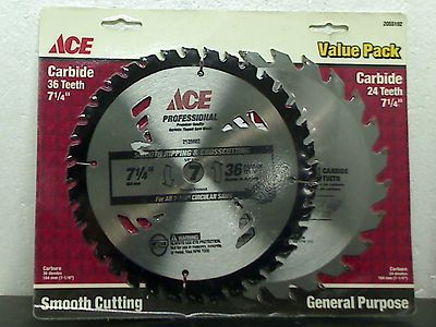 Carbide 7 - 1/4'' 36 Teeth Smooth Cutting 24 Teeth General Purpose Value Pack FS