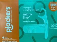 Plackers Micro Line Fresh Mint Dental Floss Picks 4 PK