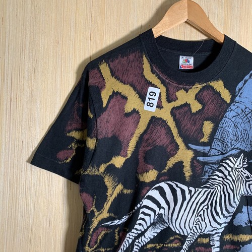 Vintage Animal Tee Shirt Adult Size Medium Black Short Sleeve Men's Pullover 90s - Picture 6 of 12