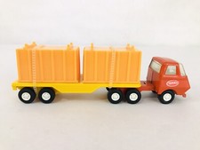 Vintage Tonka SEMI TRUCK w/ FLATBED TRAILER CRATES/CONTAINERS