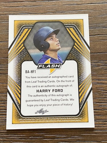 Harry Ford 2021 Leaf Flash Auto #BA-HF1 RC Seattle Mariners - Picture 2 of 2