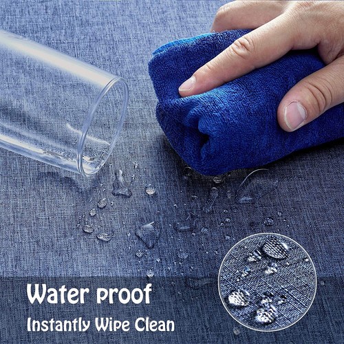 Rectangle Table Cloth Linen Farmhouse Tablecloth Waterproof Anti-Shrink Soft - Picture 28 of 94