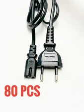 *Lot of 80* 6 Ft European Power Cord Cables 2-Prong Europlug