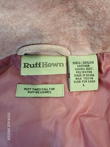 Ruff Hewn Women's Pink 100% Genuine Leather Full Zip Vest Western Lined Size L - Picture 15 of 16