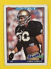 Chris Zorich 1991 Topps Rookie #177 Chicago Bears