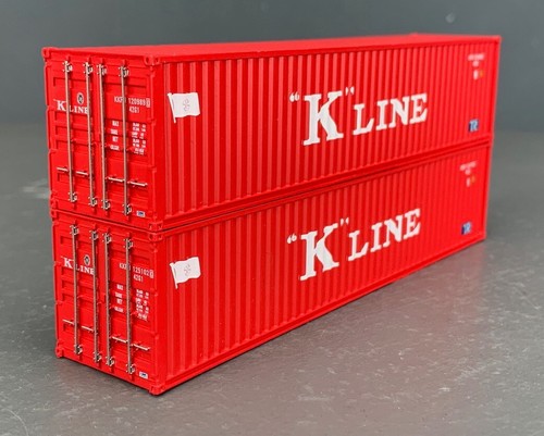 HO InterMountain 2-Pack “K-Line”" 40' Corrugated Container Red 30252-05 - 第 1/9 張圖片