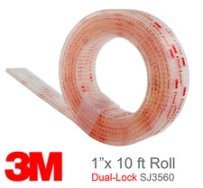 3M SJ3560 Dual Lock 250 VHB Clear Reclosable Fastener, 1"x10' Indoor or Outdoor