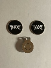  2 PXG Logo Design 1" Coin Style Golf Markers W/BONUS HAT CLIP - A Great Deal 