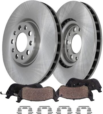 R1 Concepts Front Brakes And Rotors Kit |Front Brake Pads Brake Rotors And Pads Ceramic Brake Pads And Rotors Fits 2015 2021 Jeep Renegade 2016 2019 Fiat 500x 2017 2021 Jeep Compass