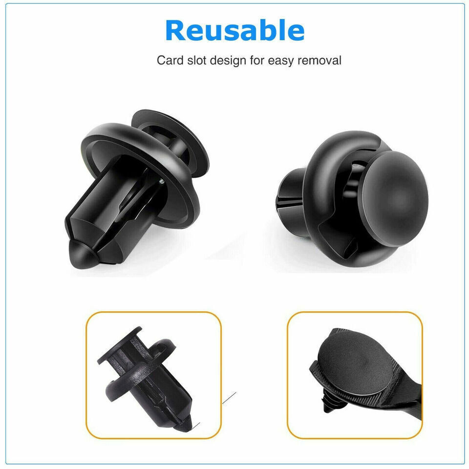 120PCS 10mm Bumper Clips Auto Car Hole Rivets Retainer Fender Fastener Push Pin