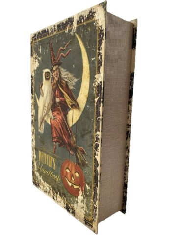 Halloween Witch Handbook Faux Book Distressed Nesting Storage Boxes Set Of 3 - Picture 16 of 20