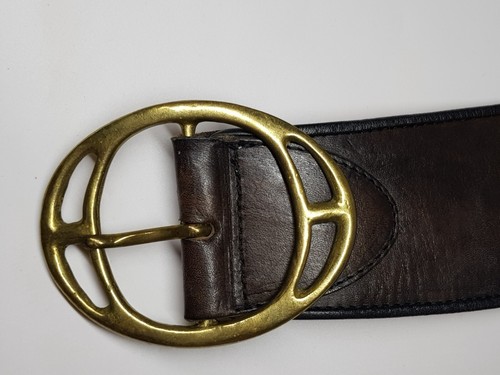 Rey Busa vintage women's leather belt with brass inserts of forest animals - Picture 9 of 10