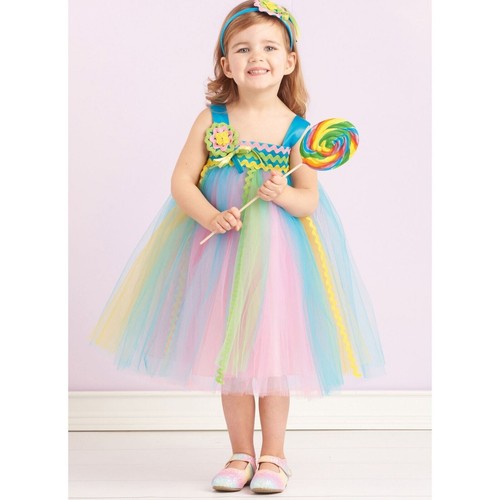 COSTUME SEWING PATTERN Simplicity 9625 6mths-4yr Girls Halloween Tutu Dress Hat - Picture 6 of 7