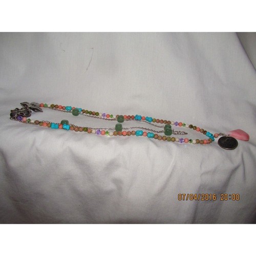 Collar Boho Aventurina Concha Multi Gema Natural Floral Plata de Ley 925 15" - Imagen 10 de 10