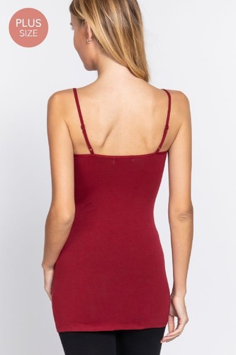 XL 1XL 2XL 3XL Women Tank Top Plus Size Long Cotton Cami Spaghetti Straps No Bra - Picture 135 of 197