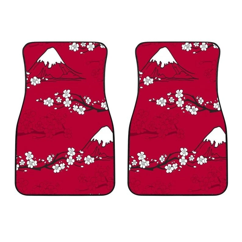 Japanese Flower Sakura Theme Front Custom Car Floor Mats Set Car