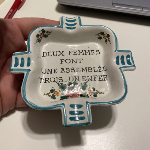 Beautiful Vintage Deruta Italy Ashtray “Two Woman Make A Assembly Three-EUC - Picture 10 of 12