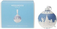 Wedgwood Jasperware Blue White Bauble CHRISTMAS DECORATION Ornament With Box