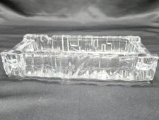 MCM BLOCK CRYSTAL CLEAR GEOMETRIC CIGARETTE And CIGAR ASHTRAY  7.75" L x 3.50" W