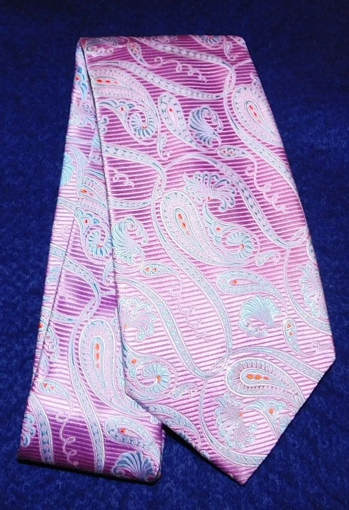 TURNBULL & ASSER EXCLUSIVO HECHO EN INGLATERRA CORBATA PAISLEY ROSA CLARO/AZUL - CORBATAS. Foto 2 de 3