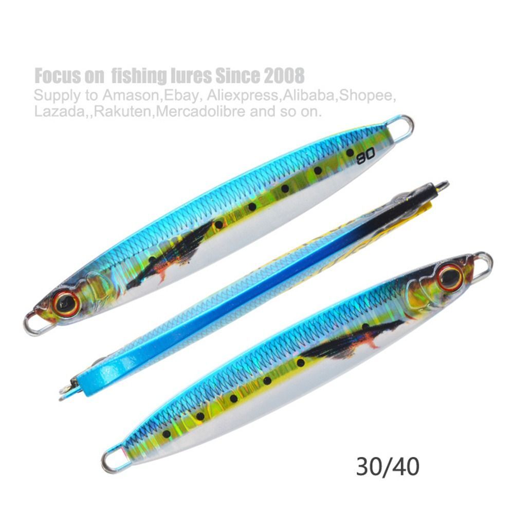 40g Minnow Colorful Spanish mackerel Lead Casting Jig Bait Metal