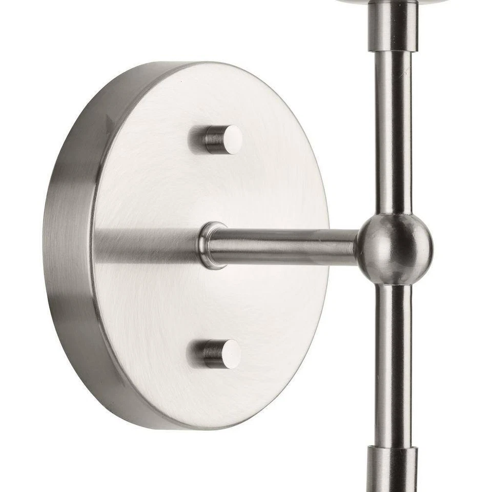 Aplique de pared moderno de mediados de siglo Progress Lighting Atwell 6" 2 luces de níquel cepillado Foto 4 de 4