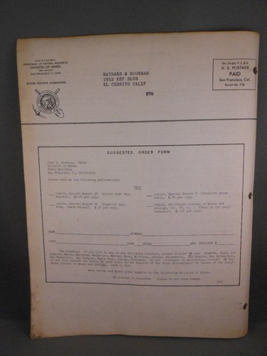TALC 1956 Mineral Info Service California Division Of Mines Magazine RARE - Picture 4 of 5