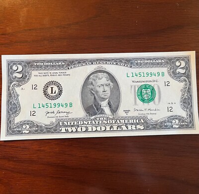 #ad RARE Crisp $2 Bill Uncirculated CHEAPEST ON EBAY $2.01