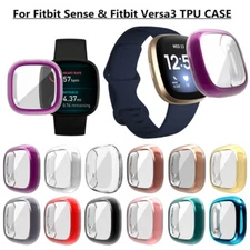 For Fitbit Versa 3/Sense TPU Full Protect Screen Protector Case Shockproof Cover