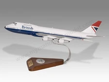 Boeing 747-100 British Airways Desk Wood Airplane New Model Large Scale 1/150
