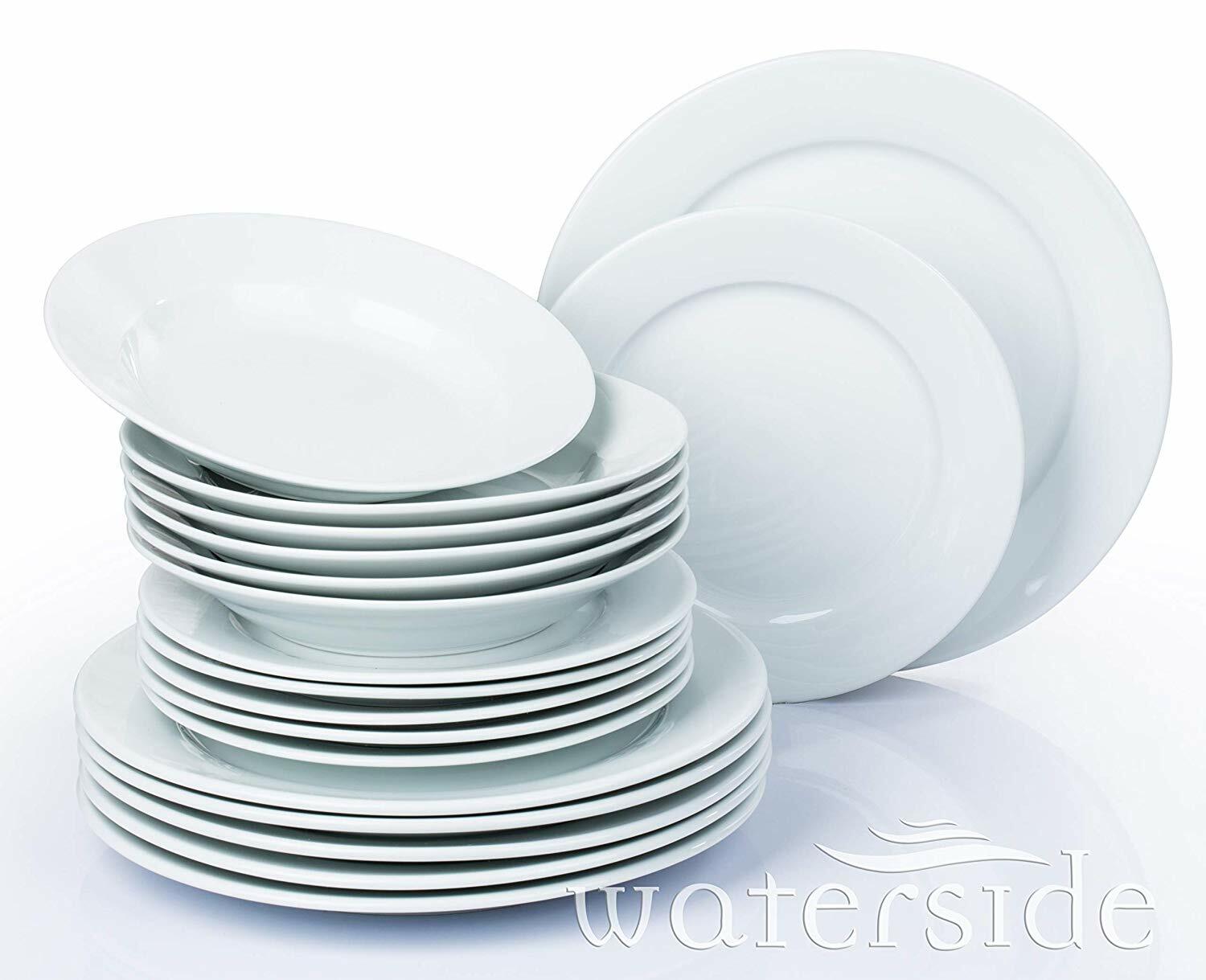 18Pc ROTONDO PORCELLANA lato Zuppa Piatti Set Stoviglie Stoviglie Set Bianco 18Pc ROTONDO PORCELLANA lato Zuppa Piatti Set Stoviglie Stoviglie Set Bianco