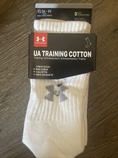 Under Armour UA Training Cotton Boys Youth Crew sock 13 5 K - 4 Y 3 Pair