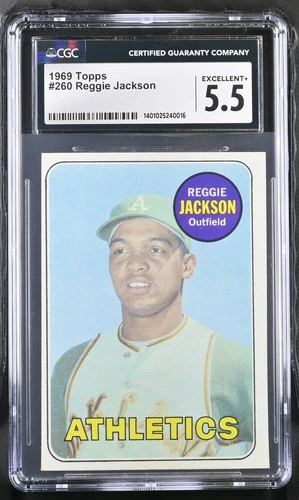 1970 Topps 260 Reggie Jackson HOF RC - CGC 5.5 EX+