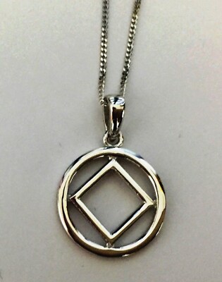 Narcotics Anonymous Necklace - 1/2'' NA Silver Pendant